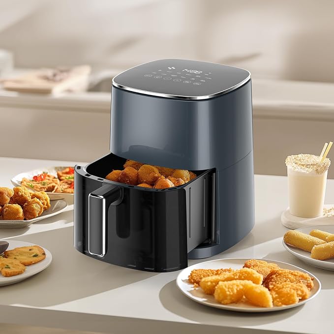 Sweetcrispy Air Fryer 6 Quarts with Window, 12-in-1 Square Airfryer Oven for Family, 400°F Rapid Air Crispy Technology, Roast Bake Dehydrate, Nonstick & Easy-Clean Basket