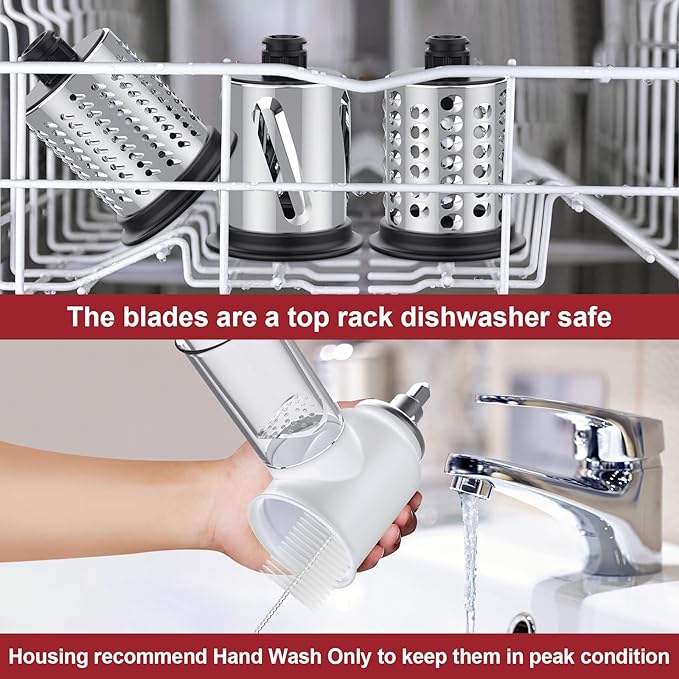 GVODE Slicer Shredder Attachment for KitchenAid Stand Mixers,Food Processor | Cheese Shredder with 3 Stainless Steel Blades, Cheese Grater Attachment for KitchenAid Stand Mixer, Easy Clean