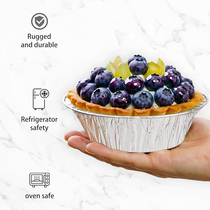 120 Pack Mini Pie Tins, 5 Inch Disposable Aluminum Pie Pans, Foil Pie Pans, Individual Pie Pans perfect for Baking, Small Pie Tins, Freezer & Oven Safe, Easily Stack & Store