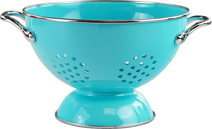 Calypso Basics by Reston Lloyd Powder Coated Enameled Colander, 1.5 Quart, Turquoise