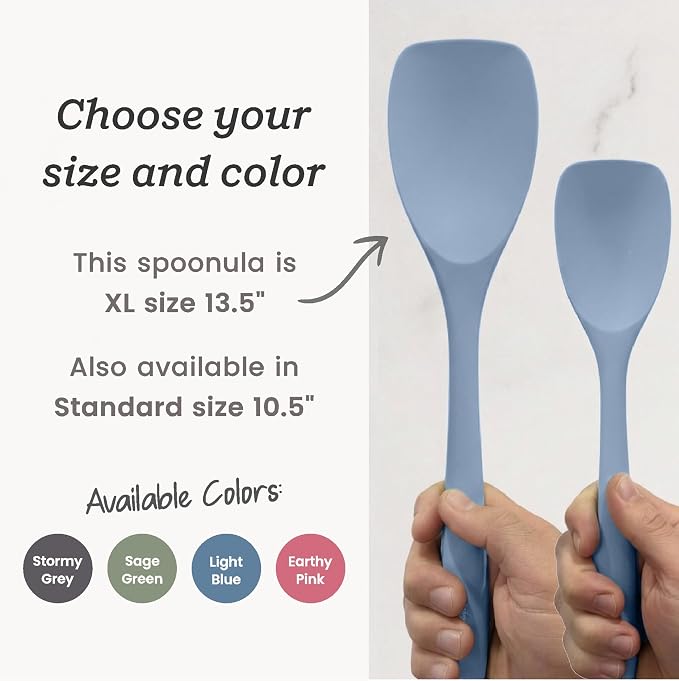 StarPack XL Spoonula The All-Rounder 13.5 Inch - LFGB Silicone Spoon Spatula, 600°F Heat Resistant, BPA-Free - One-Piece Seamless, Dishwasher Safe - for Nonstick Cookware and