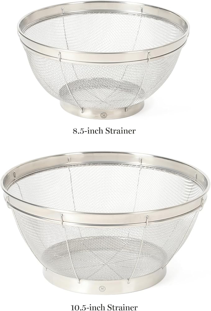 Martha Stewart Covello Stainless Steel Mesh Colander Set 2-Pieces, Silve