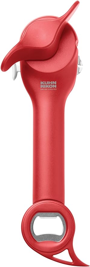 Kuhn Rikon 5-in-1 Auto Safety Master Opener for Cans, Bottles and Jars, White, 9 x 2.75 inches