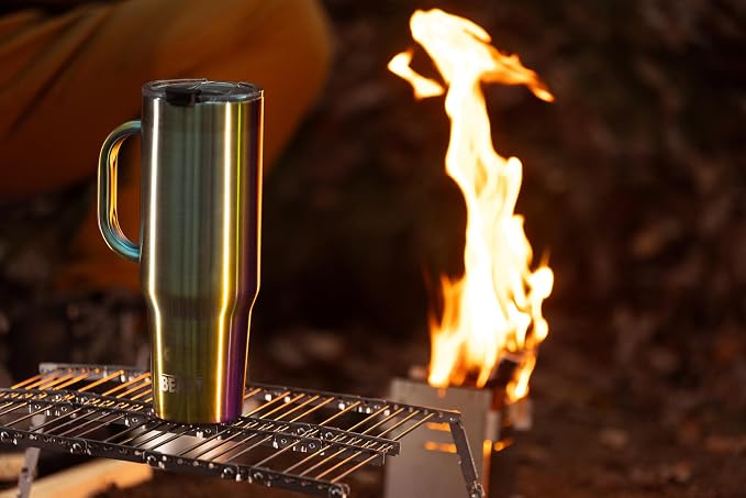 Beast 50 oz Tumbler with Handle Stainless Steel Vacuum Insulated Coffee Ice Cup Double Wall Travel Flask (Rainbow)