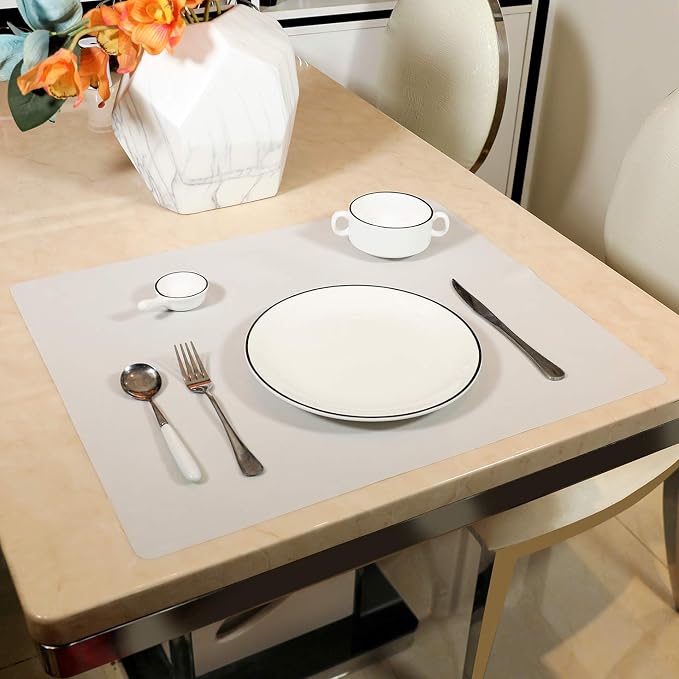 LONGFITE Silicone Baking Mat for Dough Rolling Pastry Fondant Mat Large Nonstick and Nonskid Heat Resistent, Countertop Protector, Dining Table Mat and Placemat (Large, Gray)