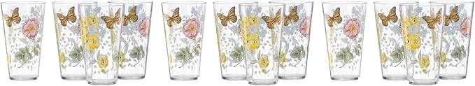Lenox 866239 Butterfly Meadow Acrylic 4-Piece Highball Set, 20 oz, Acrylic NOT GLASS (Pack of 3)