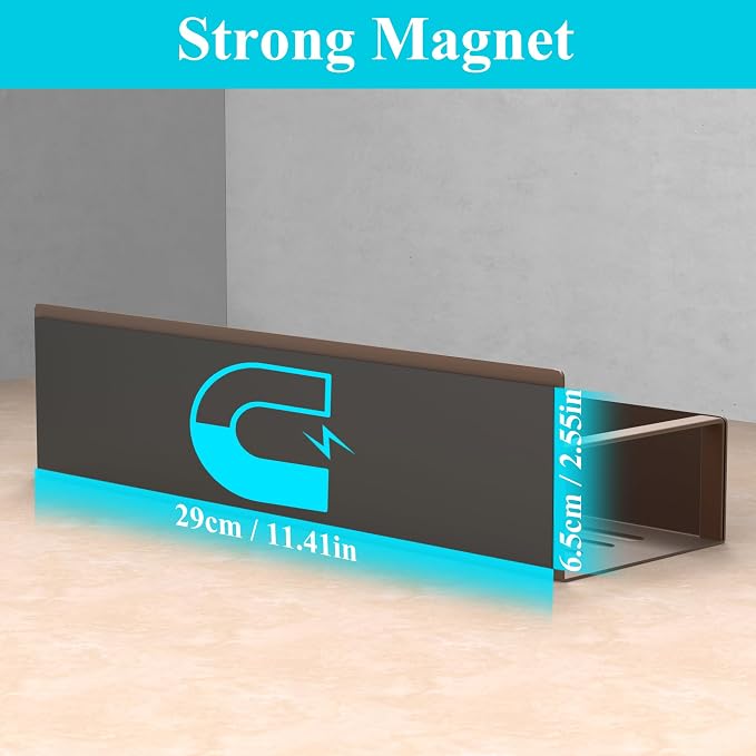 Metal Magnetic Spice Rack for Refrigerator Bronze, 4 Pack | Magnetic Shelves Heavy Duty for Fridge in Kitchen, Seasoning Storage Organizer, For Oven Washer and Dryer, For Heavier Items