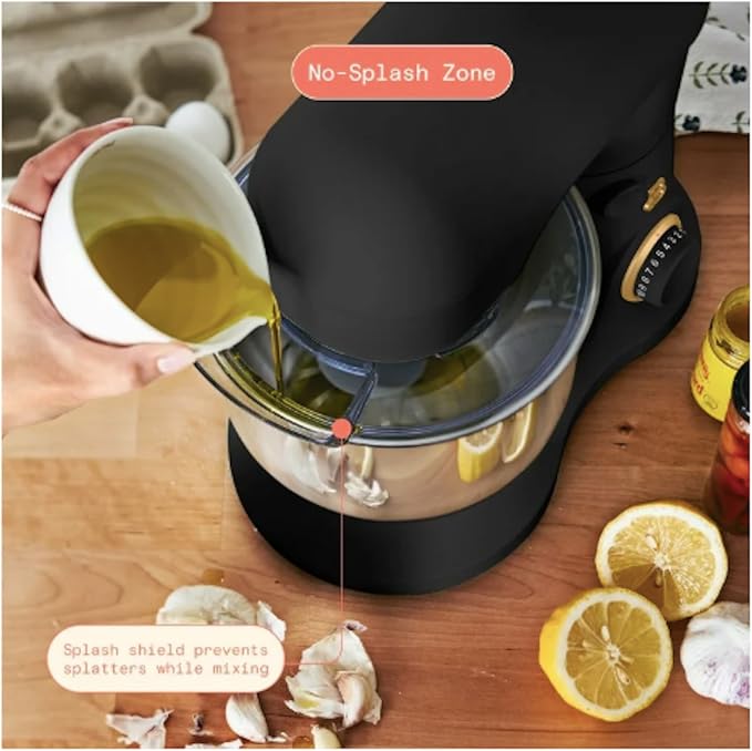 3.5 Qt Stand Mixer, with Flat Beater, Dough Hook, Whisk (Black)