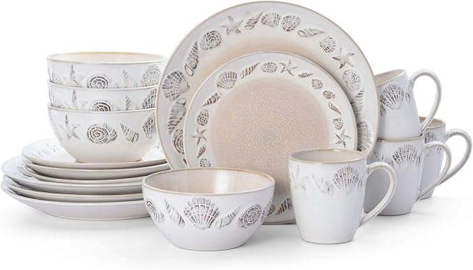 Pfaltzgraff Panama 16-Piece Dinnerware Set, Beige