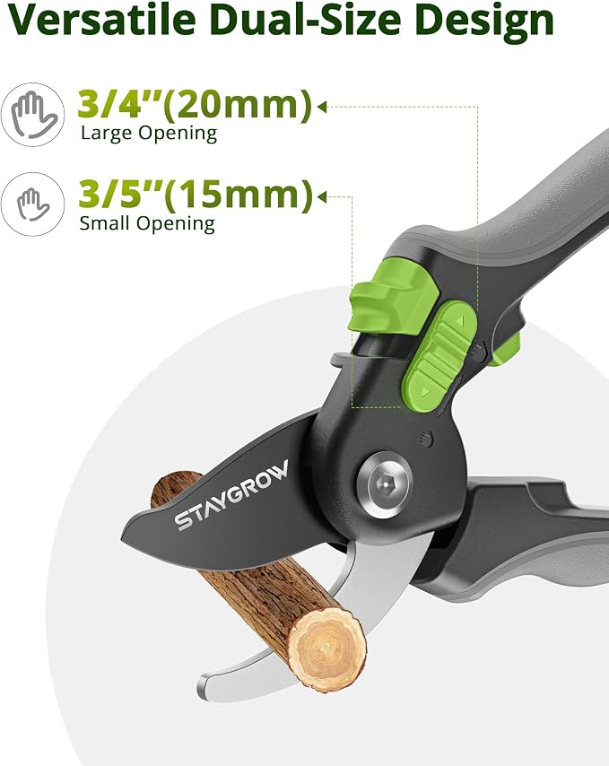 8.5" Pruning Shears for Gardening SK5 Sharp Garden Shears | Cuts 10000+ Times Staying Garden Scissors with One-handed Unlocking Adjustable Handle,Clippers Gardening Tools for Men Women