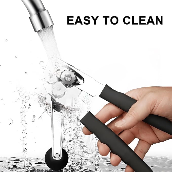 SHIKORI Commercial Can Opener,Large Handheld Can Opener | Manual Heavy Duty with Comfortable Extra-long Handles, Oversized Knob Easy for Big Cans-Magnetic