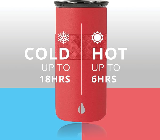 Elemental Artisan 16oz Triple-Wall Insulated Coffee Tumbler w/Ceramic Lid | Triple Wall Coffee Travel Mug, Reusable Stainless Steel Coffee Tumbler; Thermal Coffee Cups for Hot (6 Hrs) & Cold (18 Hrs)