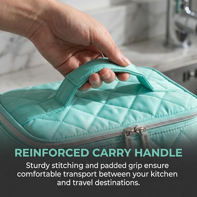 Hand Mixer Storage Case for KitchenAid 5, 6, 7 and 9 Speed Mixers | Portable Design With Carry Handle For Home Bakers, Kitchen Storage, Baking Classes And Travel, Green - Case Only