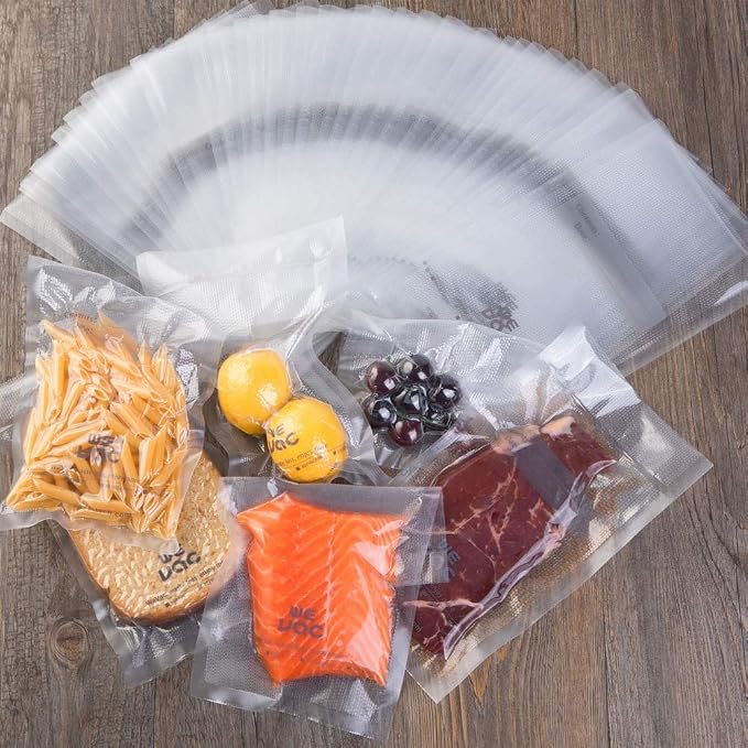 Wevac Vacuum Sealer Bags 6x10" 100 Pint for Food Saver Vacuum Seal Machine | Sous Vide, Freezer Safe, PreCut, BPA Free, Commercial Grade, Heavy duty, Meal Prep, Soup, Meat, Fish, Hunting, Vac Storage