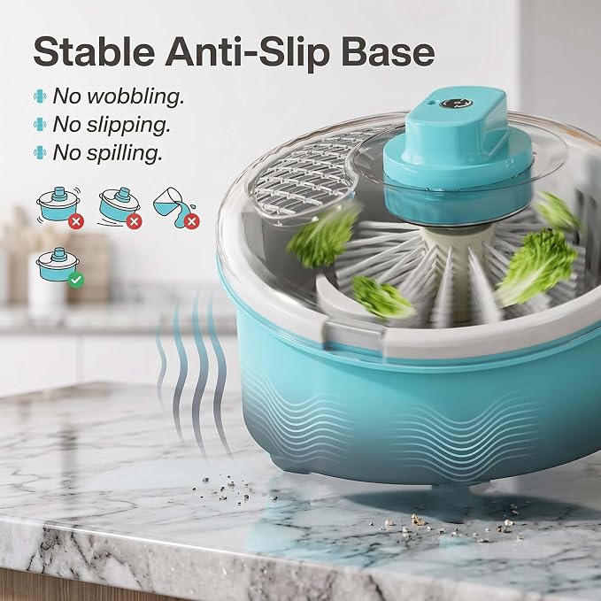 2026 Multifunctional Electric Fruit Cleaner＆Salad Spinner, Upgraded Fruit Washer Spinner Bowl with Non-Slip Base,Ultra-Fast Spin-Drying with One Touch，White