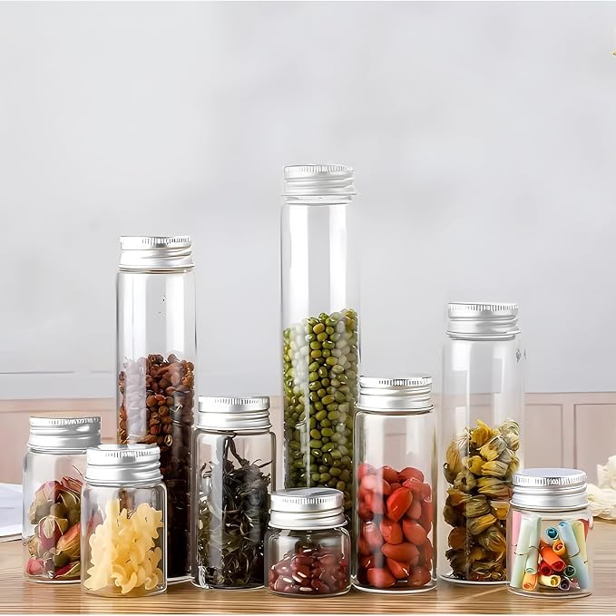 30ml Glass vials 30pcs,With aluminum screw cap30pcs Clear Glass Bottles