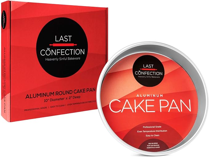 10" x 2" Round Cake Pan, Anodized Aluminum Cake Pan Baking Tin Mold, Professional Bakeware