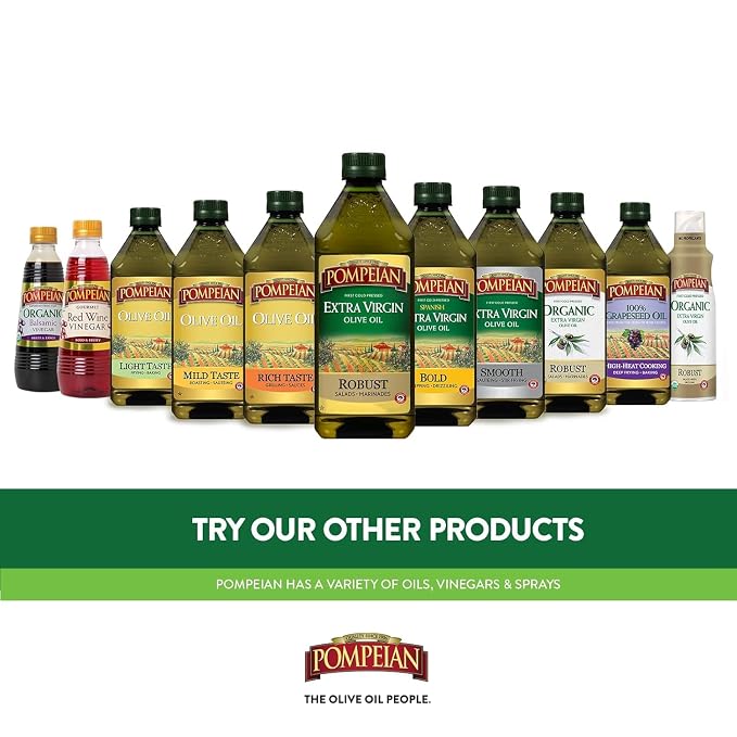 Pompeian Robust Organic Extra Virgin Olive Oil Spray - (3 Pack) 5 fl oz | No Propellants - First Cold Pressed Olive Oil for Cooking - Robust Flavor for Salads, Pasta, and Drizzling