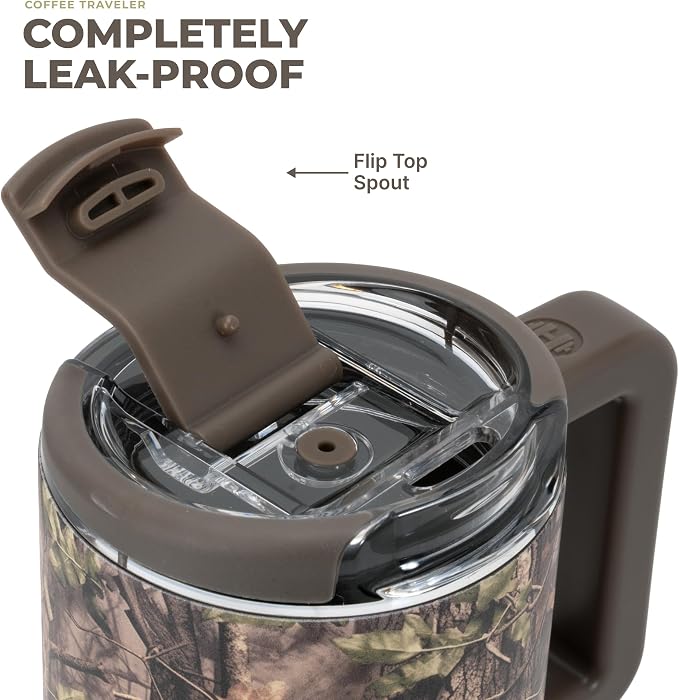 HydroJug Coffee Traveler 20oz Ceramic-Lined Mug with Handle, Woodland