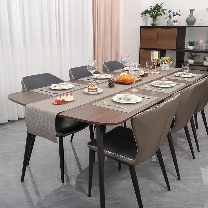 Myir JUN Placemats Set of 4 Kitchen and Dining Table Placemats | Vinyl Placemats Place Mats Indoor/Outdoor Set of 4 Washable Table Mats Non-Slip Place mats for Dining Table, Golden Silver