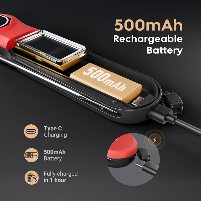 Rechargeable Waterproof Digital Instant Read Meat Thermometer | 0.5 Sec Professional Grill Thermometer Kitchen Cooking with Calibration, Large VA Display Backlit for Steak Turkey BBQ Candy