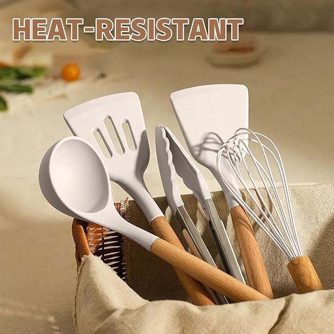 Umite Chef Food Grade Thickened Silicone (Stainless Steel Core) Kitchen Gadgets Tools Set - Kitchen Cooking Utensils Set, Heat Resistant Kitchen Spatula Tools Set