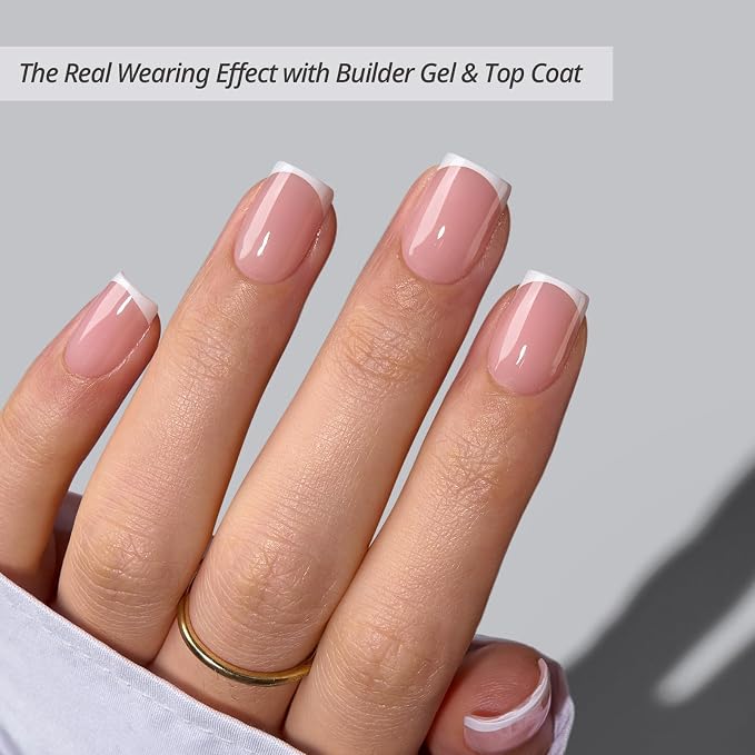 BTArtboxnails XCOATTIPS White French Tip Press On Nails, XS Square, Pink | Lamp-Curable, 4-Week Wear, Natural Nail Look, Salon Quality Value at Home, Easy-to-Apply for Beginners, 160ct Nail Tips Only