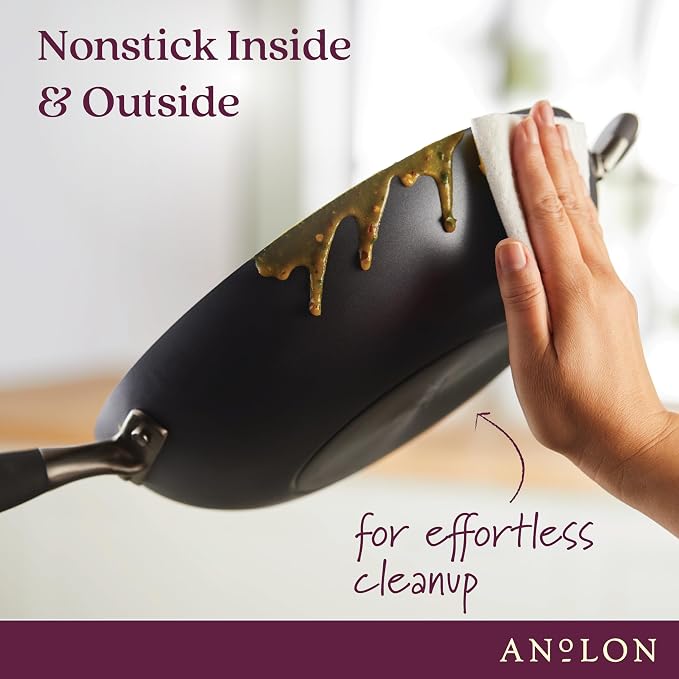 Anolon Advanced Home Hard-Anodized Nonstick Ultimate Pan with Lid and Helper Handle, Non Stick Frying Pan, 12-Inch, Moonstone