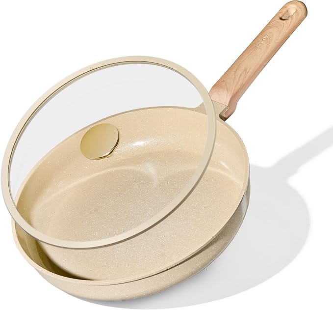 CAROTE 8" Frying Pan Set, Ceramic Frying Pan, Non-Toxic PTFE & PFOA Free Fry Pan & Omelet Pan, Compatible with Induction, Gas Cooktops
