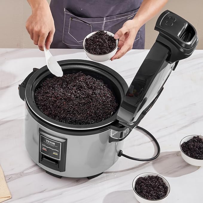 VEVOR Commercial Rice Cooker, 60-Cup Rice Cooker, 13.74 Qt / 13 Liter Large Rice Cooker and Warmer with Nonstick Inner Pot, Fast Cooking and 12-Hour Keep Warm, with Rice Cup and Paddle, for Restaurant