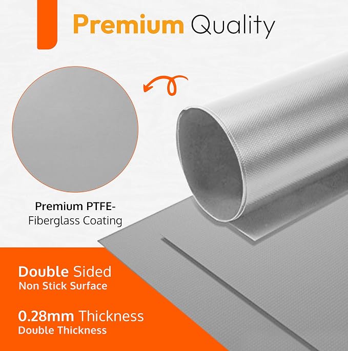 Silver Teflon Liner Roll for Ovens, Stovetops & Grills 75x17, Custom Fit | Versatile Non-Stick Teflon Mat, Use As Oven Liner, Grill Mat, Stovetop Cover, Baking Sheet & More