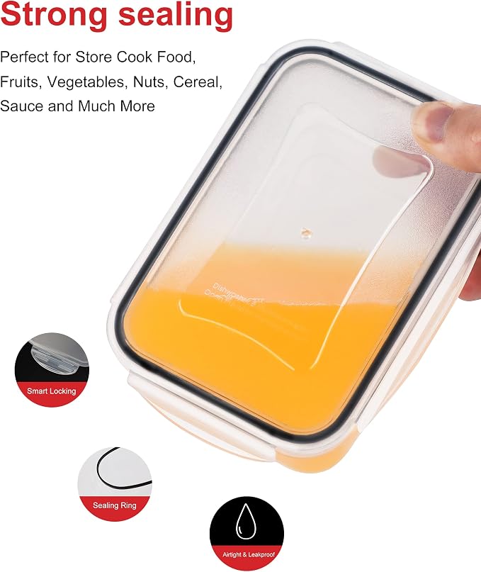 FOOYOO 56 Pcs Large Food Storage Containers Set with Lids (28 Containers + 28 Lids), Airtight Plastic Storage Containers for Pantry & Kitchen Organization, BPA-Free, Leak-Proof
