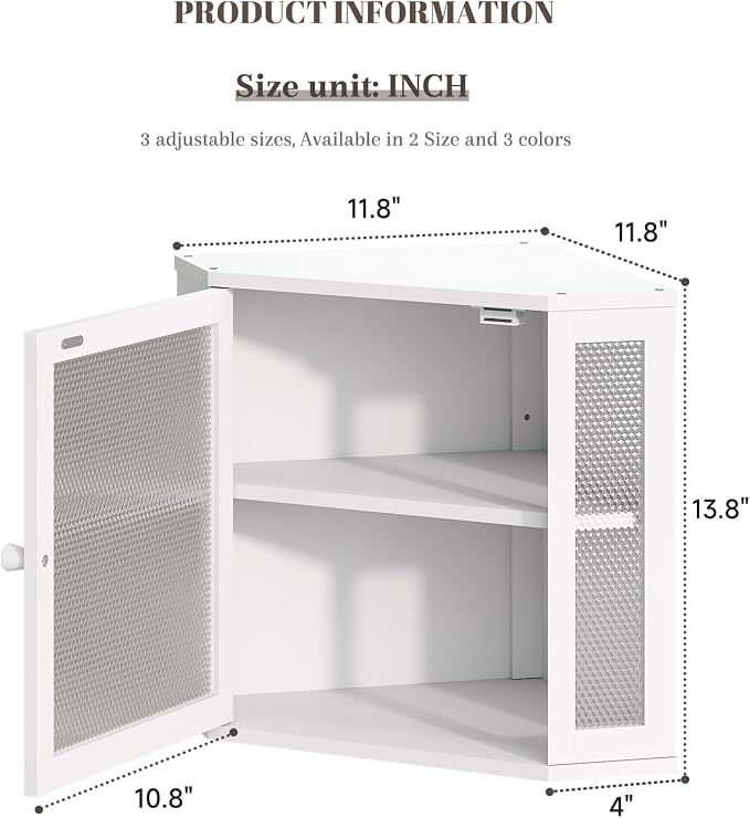 STDDRE Corner Bread Box Kitchen Countertop Extra Large Capacity Farmhouse Bread Box, Corner Countertop Storage, Double Layer Bread Holder (White, Large)