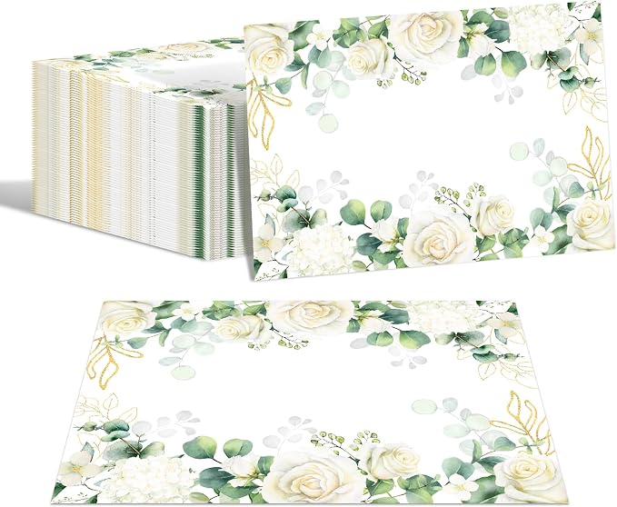 Paper Placemats Disposable 50 Pack Floral Placemat Disposable Place Mats | Spring Summer Decorative Wedding Anniversary Bride Birthday Party Supplies White Rose