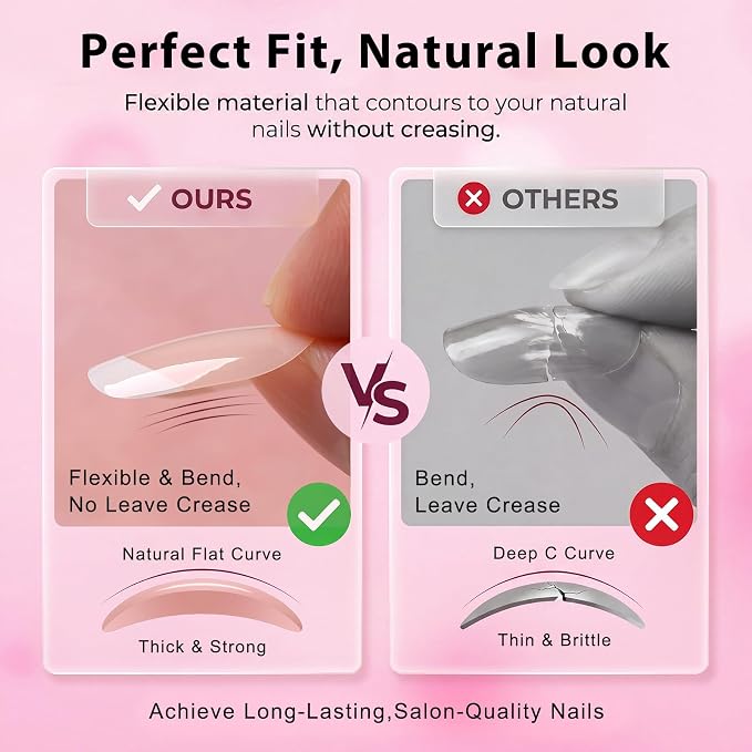 240pc White French Tip Press on Toenails Women Nude Fake Toenails | Fake Toe Nails Press ons Nail Square Glue on Toe Nails Acrylic Press on Toes Nails Tip Stick False Artificial Toenail