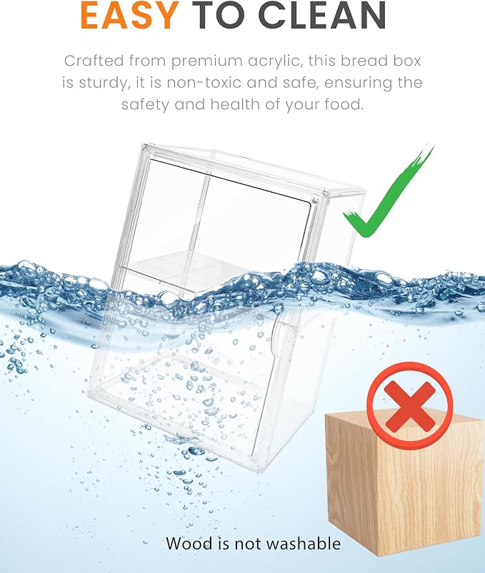 Bread Box,Large Bread Boxs for Kitchen Countertop - 4 Layers Adjustable Bread Storage Container, Clear Boxes for Kitchen Counter, Breads Box Airtight,Bread Holder,Perfect for Bagel, Muffins