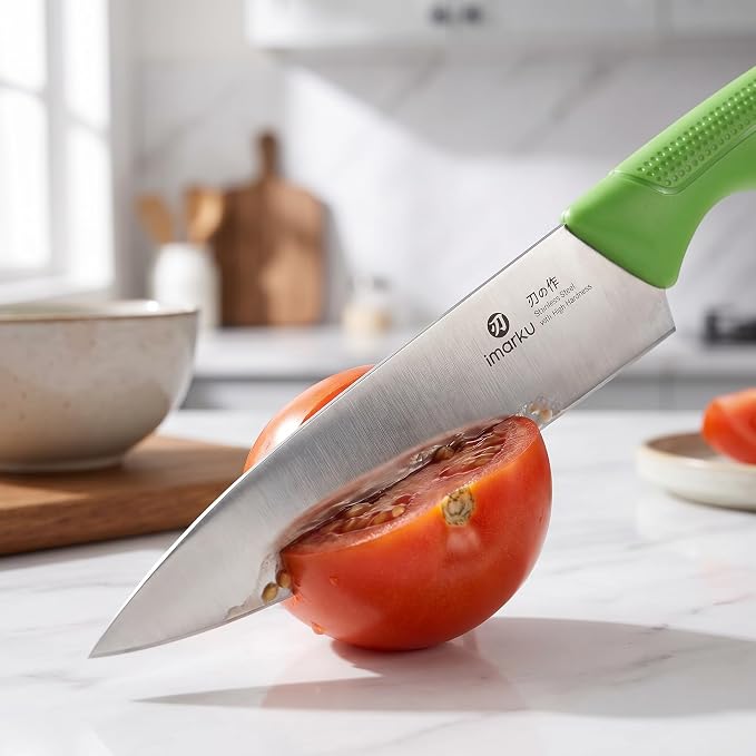 iMarku 14-piece high-carbon stainless steel knife set, dishwasher safe | Ultra-sharp Japanese knife, built-in sharpener, non-slip ergonomic handle, restaurant-grade quality, eco-friendly