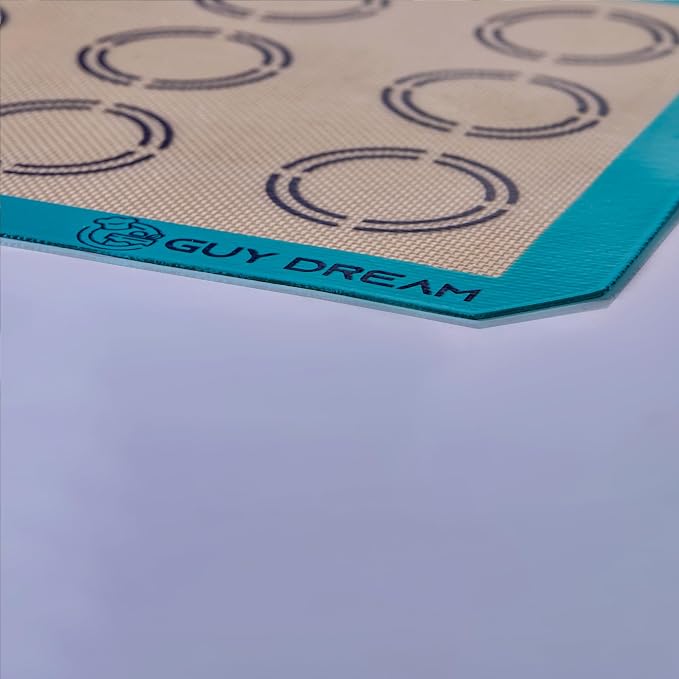 GUYDREMAT 2PCs Silicone Baking Mat with Measurements for Cookies - 16 1/2” x 11 5/8” - Reusable Premium Food Grade Silicone Cookie Sheets - Heat Resistant Silicone Oven Mat