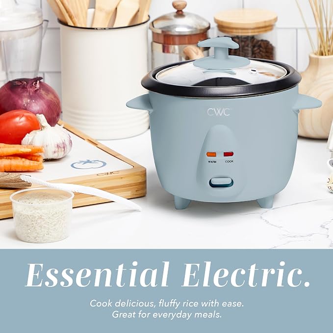 COOK WITH COLOR 6 Cup Rice Cooker 300W - Effortless Cooking and Perfectly, Cooks 3 Cups of Raw Rice for 6 Cups of Cooked Rice, Blue