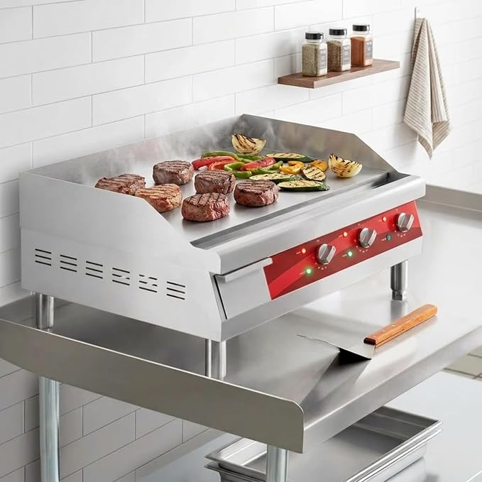 Commercial Electric Griddle 30", 208/240V, 3375W–4500W, for Restaurant