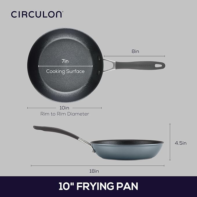 Circulon A1 Series with ScratchDefense Nonstick Induction Frying Pan, 10-Inch, Fry Pan, Graphite