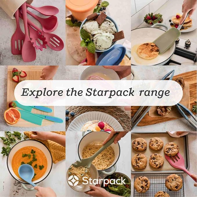 Starpack Flip and Whip Silicone Baking Utensils Set (5-Piece) - LFGB Non Toxic, 600°F Heat Resistant, BPA-Free - Whisk and Rubber Spatula Set with Pastry Brush - Dishwasher Safe, Nonstick Earthy Pink