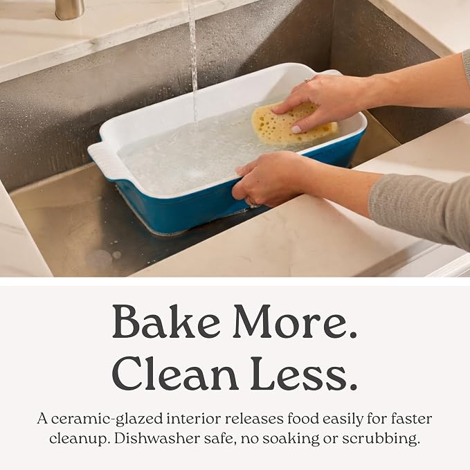Signature Stoneware Loaf Pan | Non-Stick for Perfect Baking and Bread Making | 1lb Loaf Pan [Glossy White]