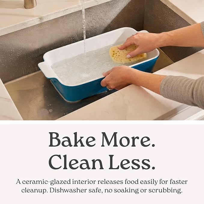 Signature Stoneware Loaf Pan | Non-Stick for Perfect Baking and Bread Making | 1lb Loaf Pan [Deep Red]