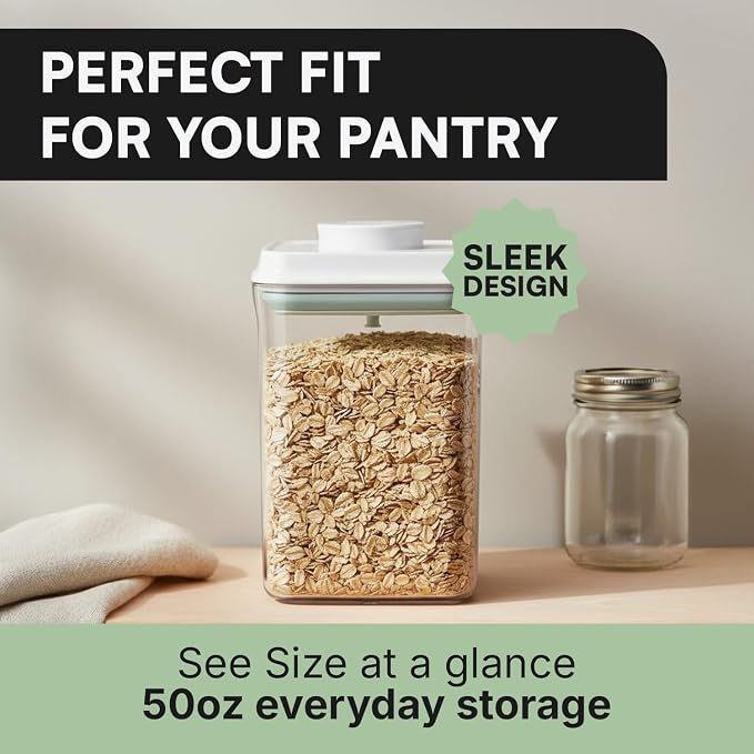 Bop Top Airtight Food Storage Containers | Pop-Top Lid | Multi-Pack | kitchen canister set, for flour, sugar, snacks, pasta, baking