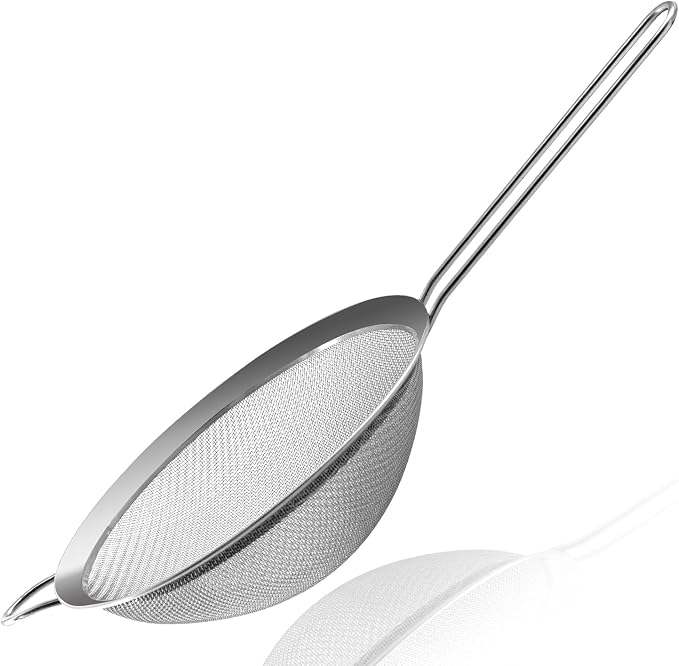 Anaeat Fine Mesh Strainers - Premium Stainless Steel Colander Sieve Sifters, with Durable Mesh and Sturdy Handle, Excellent for Sifting Dry ingredients, Flour, Pastas, Rice, Tea (7.87"）