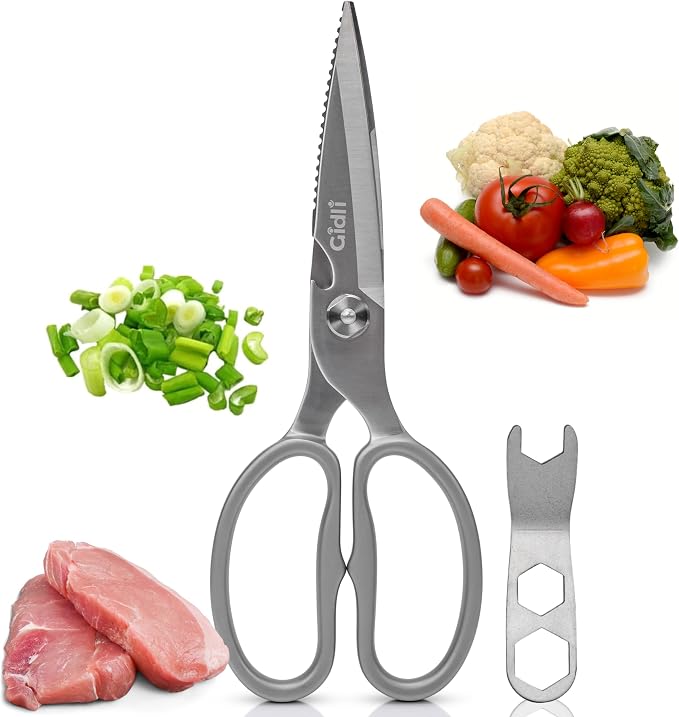 Premium Kitchen Scissors All Stainless Steel – Lifetime Replace. Warranty* | Gidli Heavy Duty Kitchen Shears for Food & Cooking - All Purpose Sharp Scissors – Dishwasher Safe, Comes Apart -Easy Cleaning