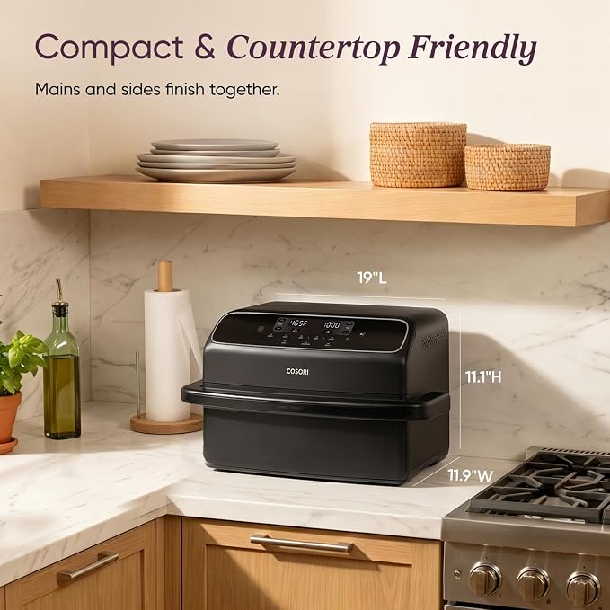 Cosori TWINFRY 9 QT Double Air Fryer, Removable Divider, PFAS-Free Ceramic | Dual 4.5Qt & Full 9Qt, Two Ways to Cook, 6-in-1, Independent Cooking, Match&Sync, Dishwasher-Safe, Countertop Friendly
