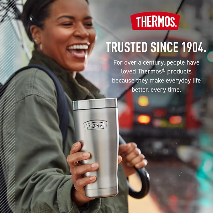 THERMOS ICON SERIES, Stainless Steel Tumbler, Matte Stainless_Steel, 16 oz (Pack of 4)