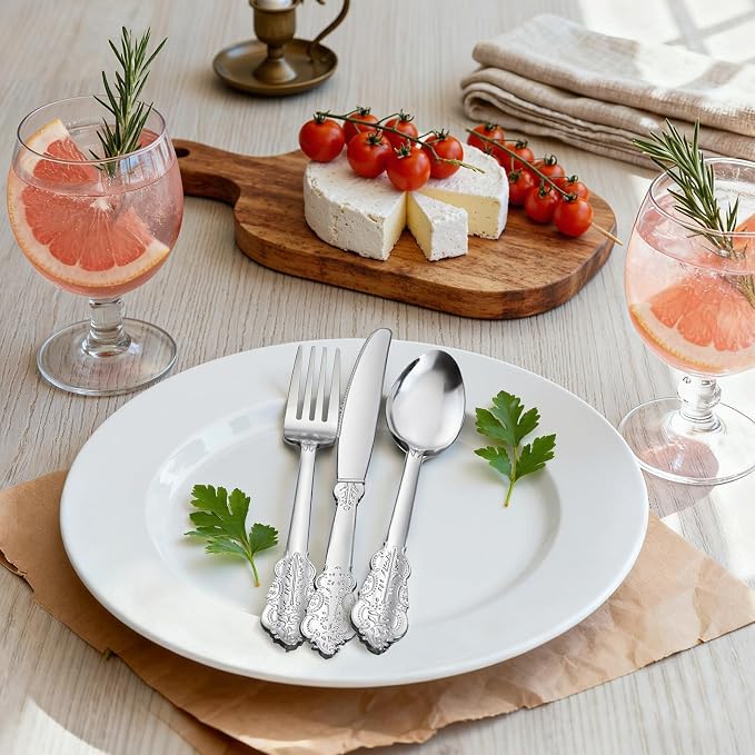 360 Pieces Silver Plastic Silverware- Disposable Flatware - Heavyweight Plastic Cutlery- Includes 120 Forks, 120 Spoons, 120 Knives for Christmas